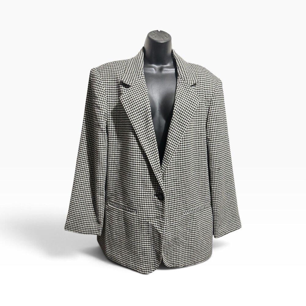 Vintage Prophecy Blazer Women’s 14 Houndstooth Wool Dark Academia Sport Jacket